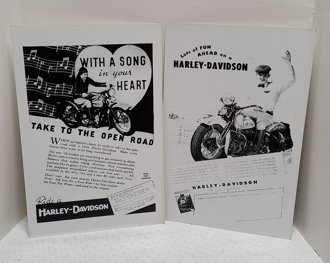 Vintage Metal Harley Davidson signs each 18x12": Vintage Metal Harley Davidson signs each 18x12"