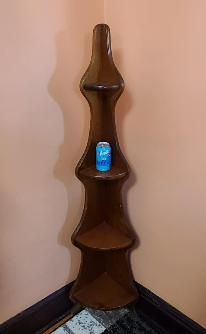 Wood Tree Shaped Accent Corner Shelf 60x15": Wood Tree Shaped Accent Corner Shelf 60x15"