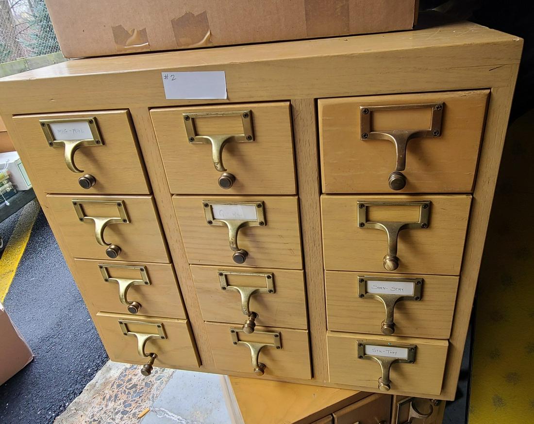 Vintage Card Catalog with Cards 18x17x20 (1 of 2)
