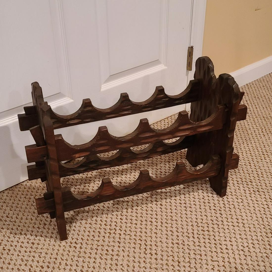 Vintage Wooden Wine Rack 16x24x8": Vintage Wooden Wine Rack 16x24x8"