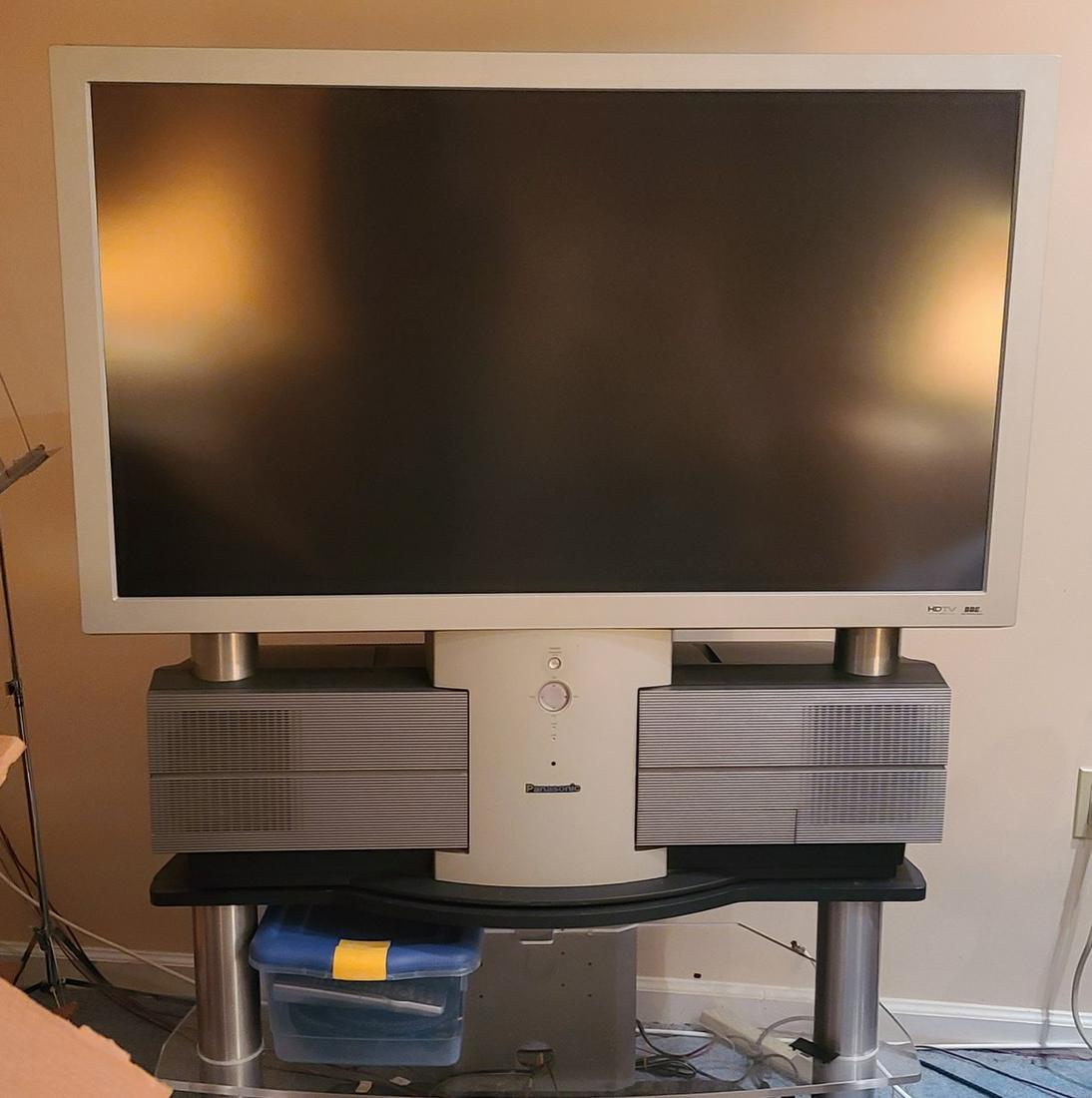 46" Panasonic TV & accessories in container (1 of 2)