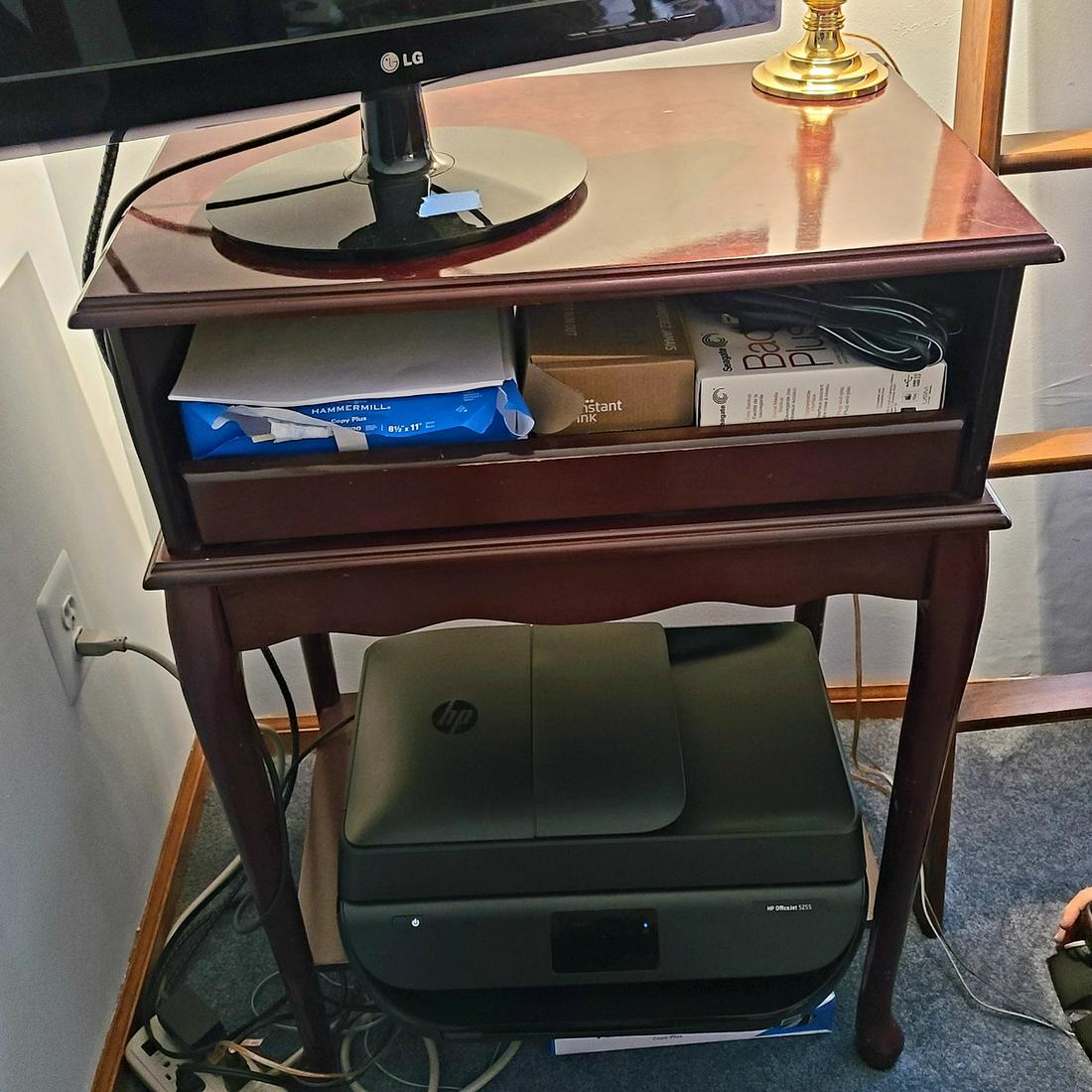 Wooden Computer Cart (no contents incl) 34x23x16 (1 of 1)