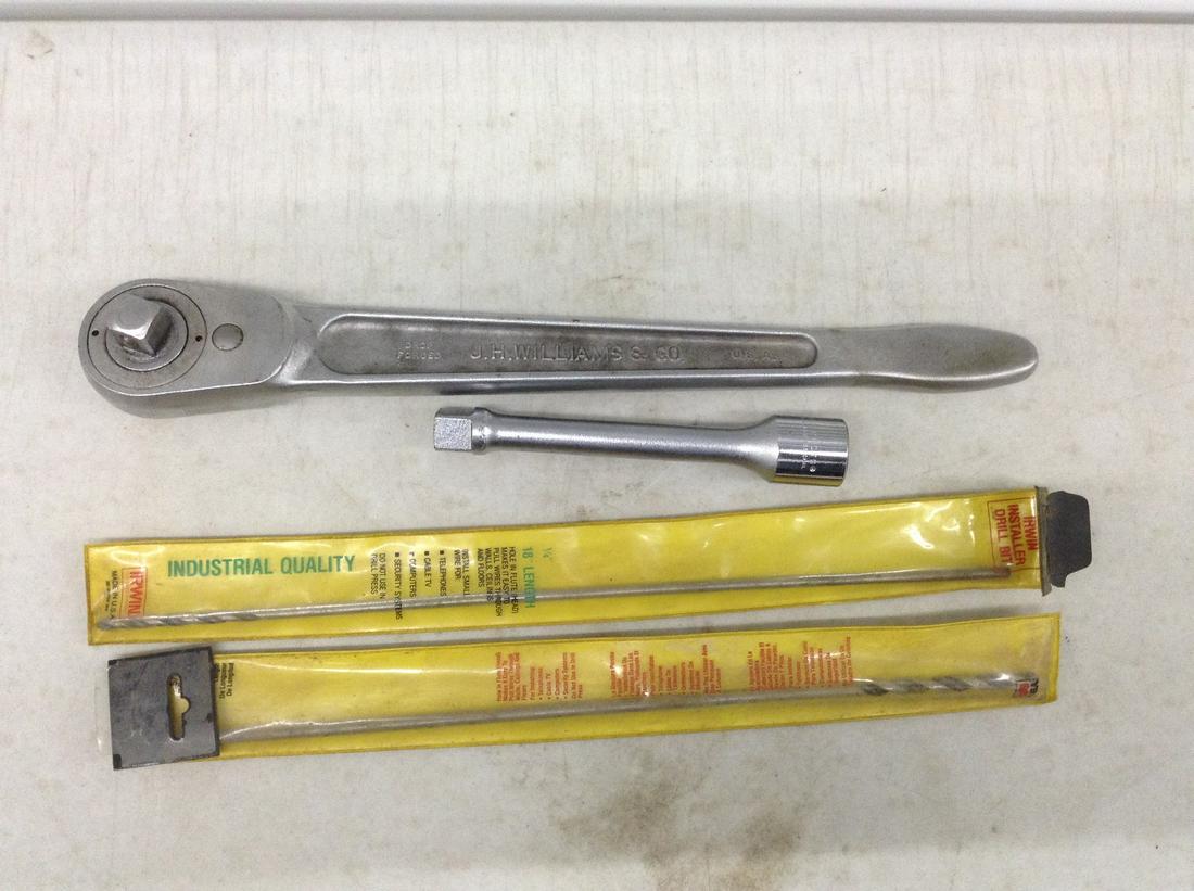 Large J.H. Williams & Co. Ratchet and Irwin Drill Bits (1 of 1)