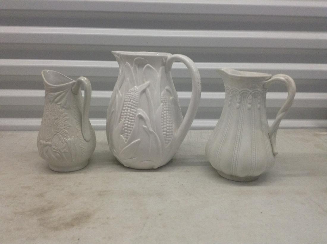 Lot of Three Ceramic Pitchers Tallest 9.5 in. (1 of 1)
