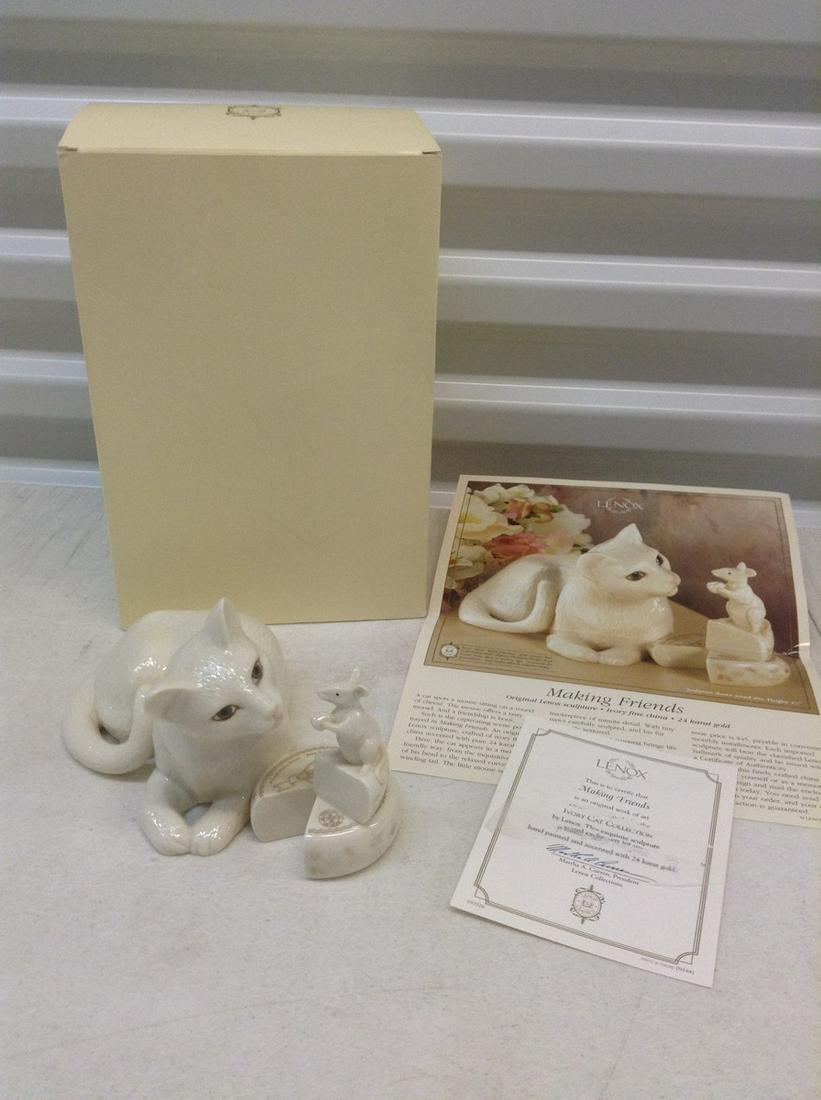 Lenox "MakingFriends" Cat & Mouse w/ COA & Box 8" (1 of 1)