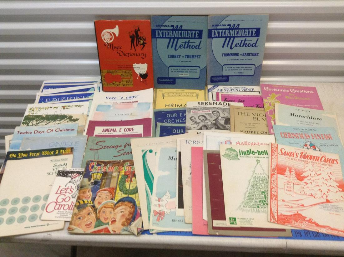 Large lot of Vintage Music Instruction Books,: Large lot of Vintage Music Instruction Books, sheetmusic and more