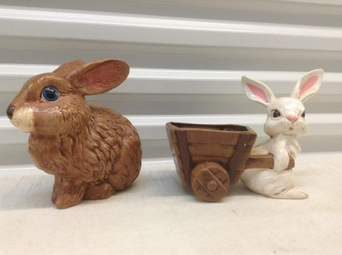 Vintage Ceramic Rabbits Largest 9" (1 of 1)