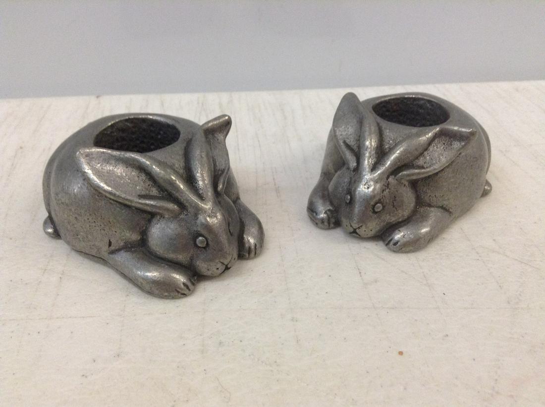 Pair of Rabbit Candlestick Holders 3.5" (1 of 1)
