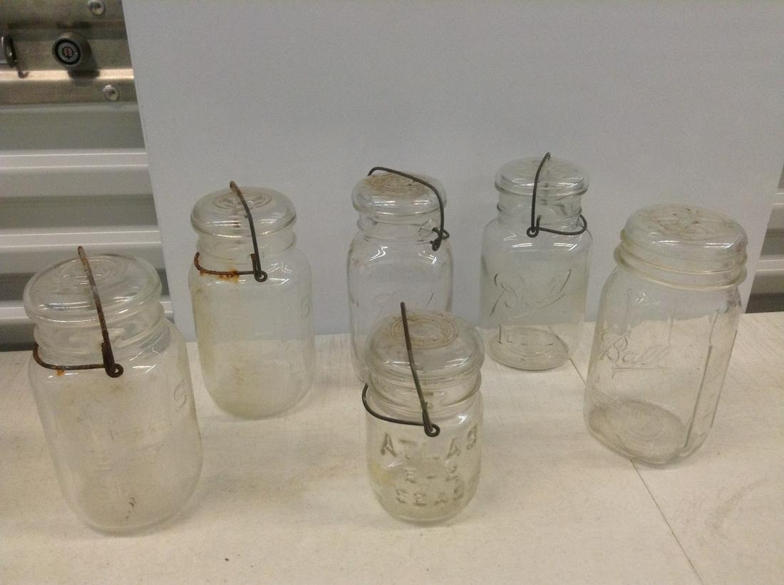 Early Glass Lid Atlas & Ball Ideal Mason Jars (1 of 1)