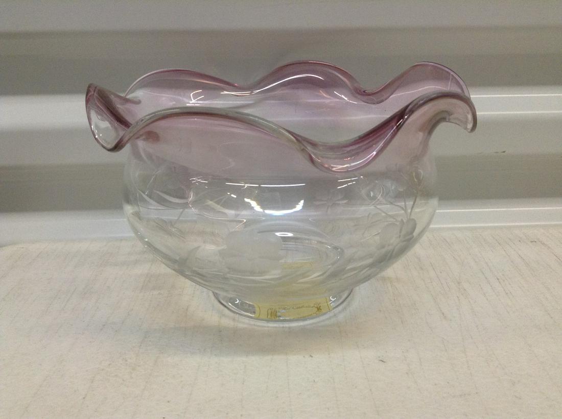 Lenox "Floral Spirit" Amethyst Crystal Bowl 7.25": Lenox "Floral Spirit" Amethyst Crystal Bowl 7.25"