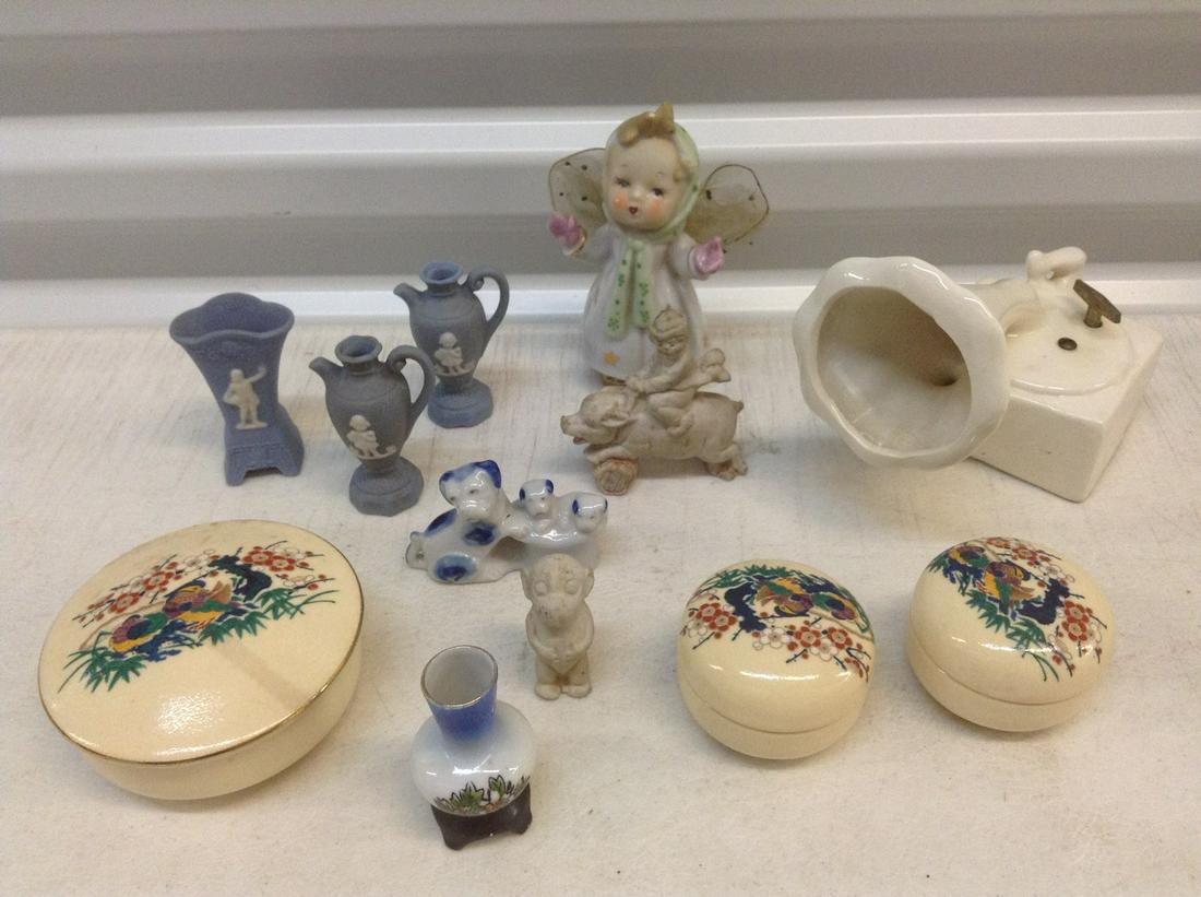 H Kato Miniature Vase, Vintage Musicbox & Statues: H Kato Miniature Vase, Vintage Musicbox & Statues largest 6"