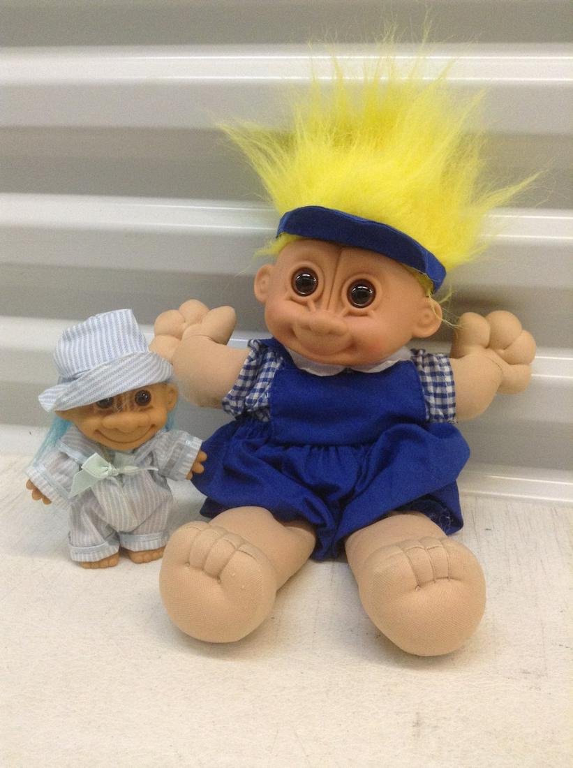 Two Vintage Troll Dolls largest cloth doll 14" (1 of 1)