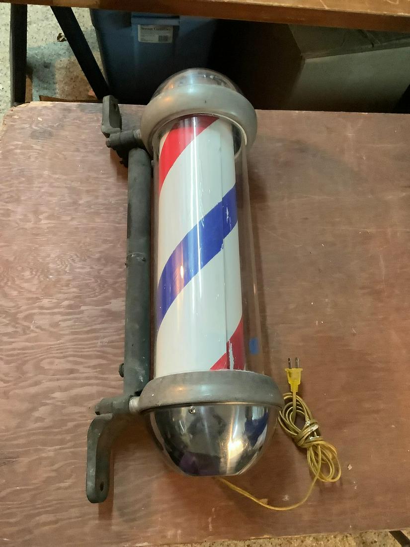 VIntage original electrified barbershop poll wall mount (1 of 1)