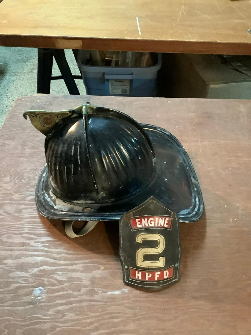 Vintgae Cairns Brothers fire helmet with leather head (1 of 1)