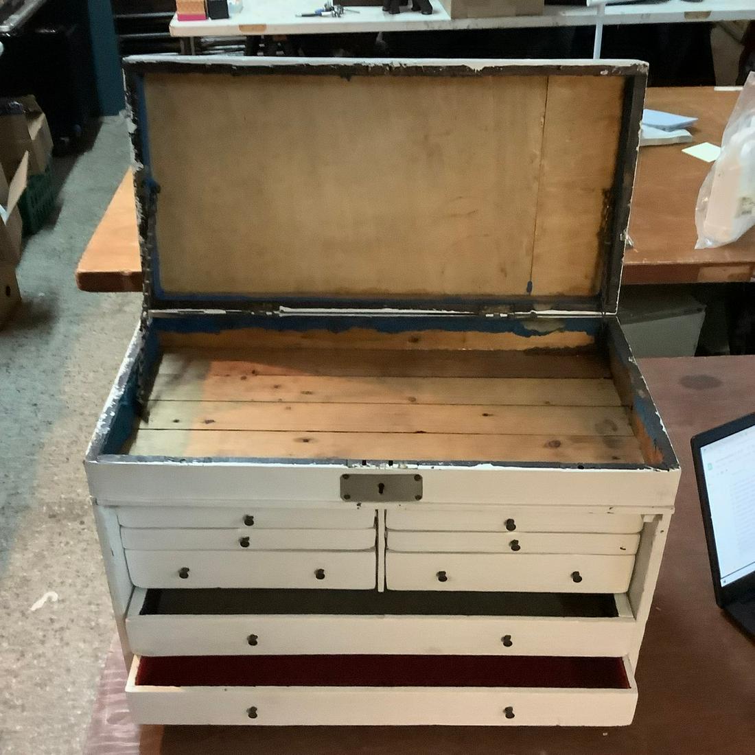 Hand made vintage machinist tool box 21 inch wide (1 of 1)