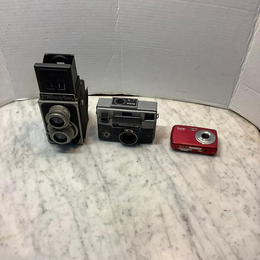 Lot of 3 vintage cameras, Ricohflex and more (1 of 1)