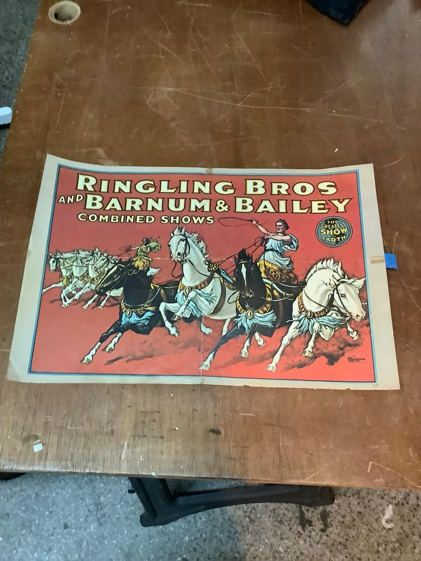 Vintage ringling brothers circus poster 24x17 (1 of 1)