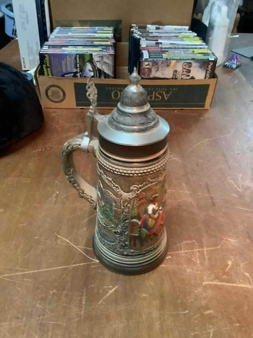Vintage west germany lidded beer stein 11 inches (1 of 1)