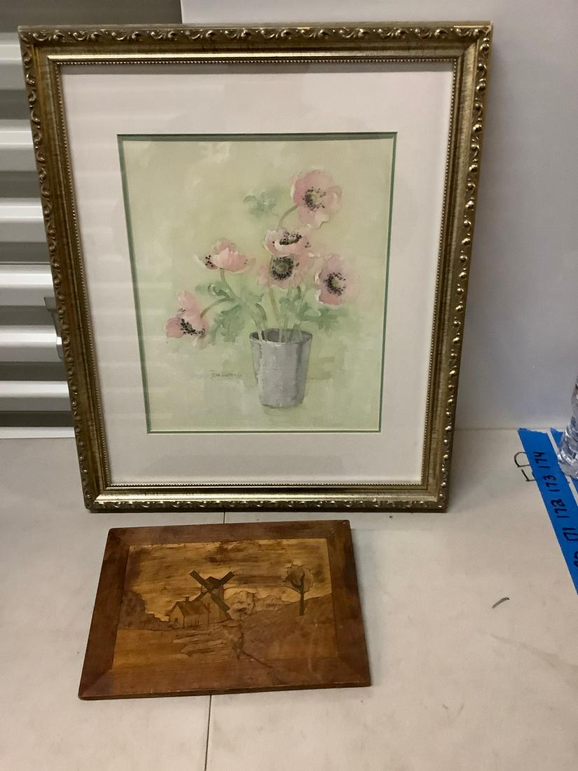 Framed artwork and wood carving largest 18x16 (1 of 1)