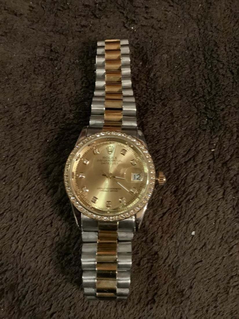 18kt gold Rolex watch: oyster perpetual: working