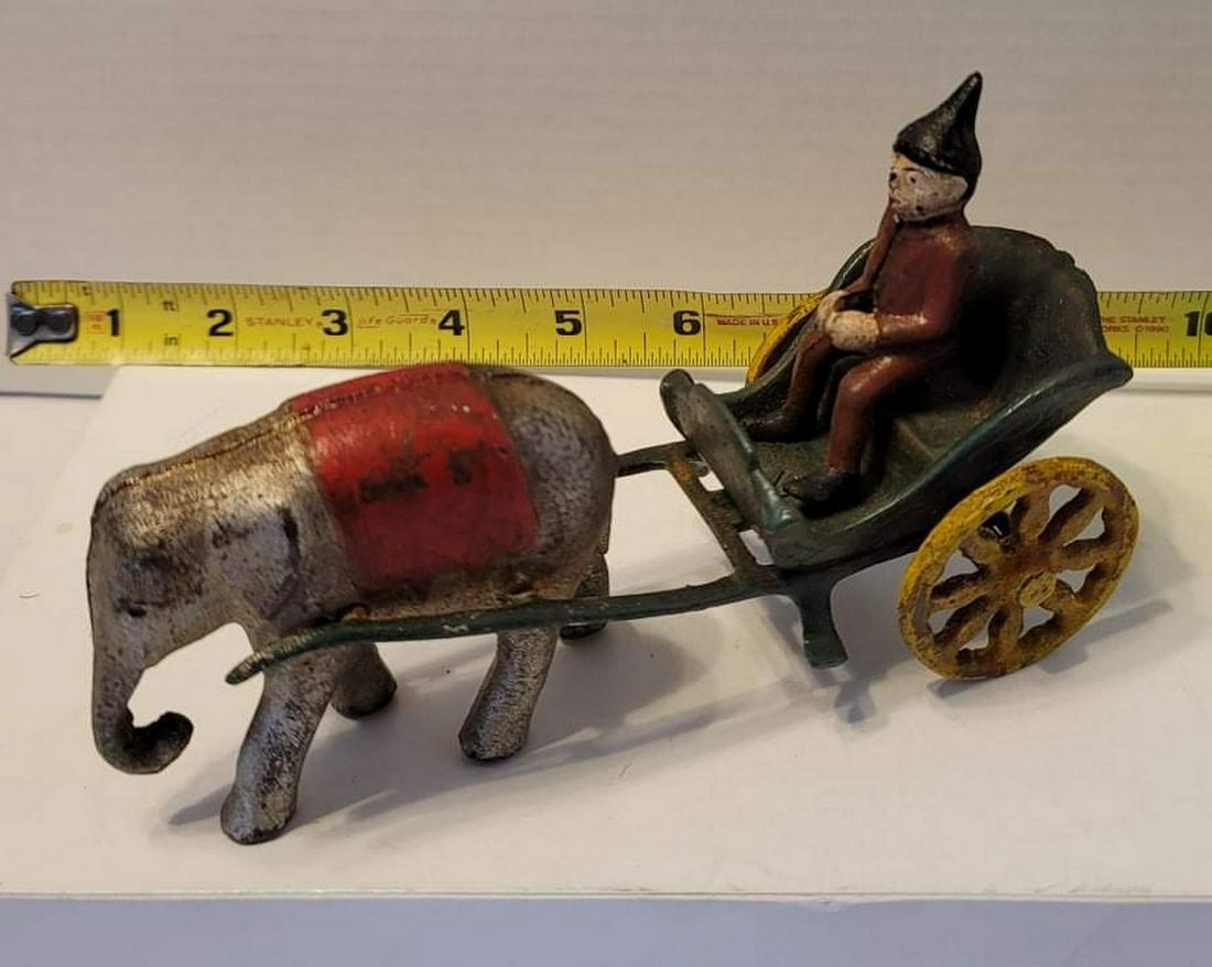 Antique Cast Iron Elephant Wagon Elephant Toy (1 of 1)