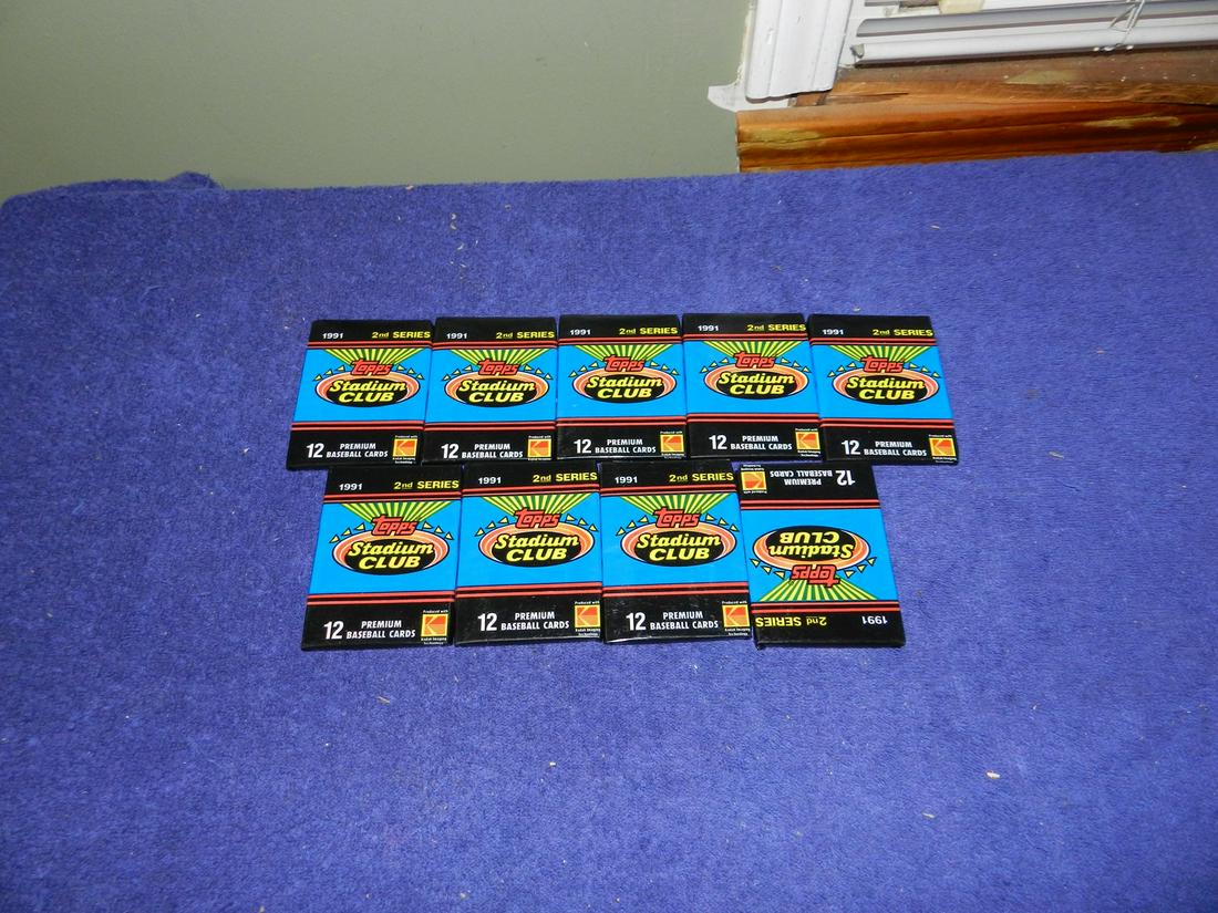 Lot of 9 Topps 1991 stadium club Wax Packs Sealed: Lot of 9 Topps 1991 stadium club Wax Packs Sealed