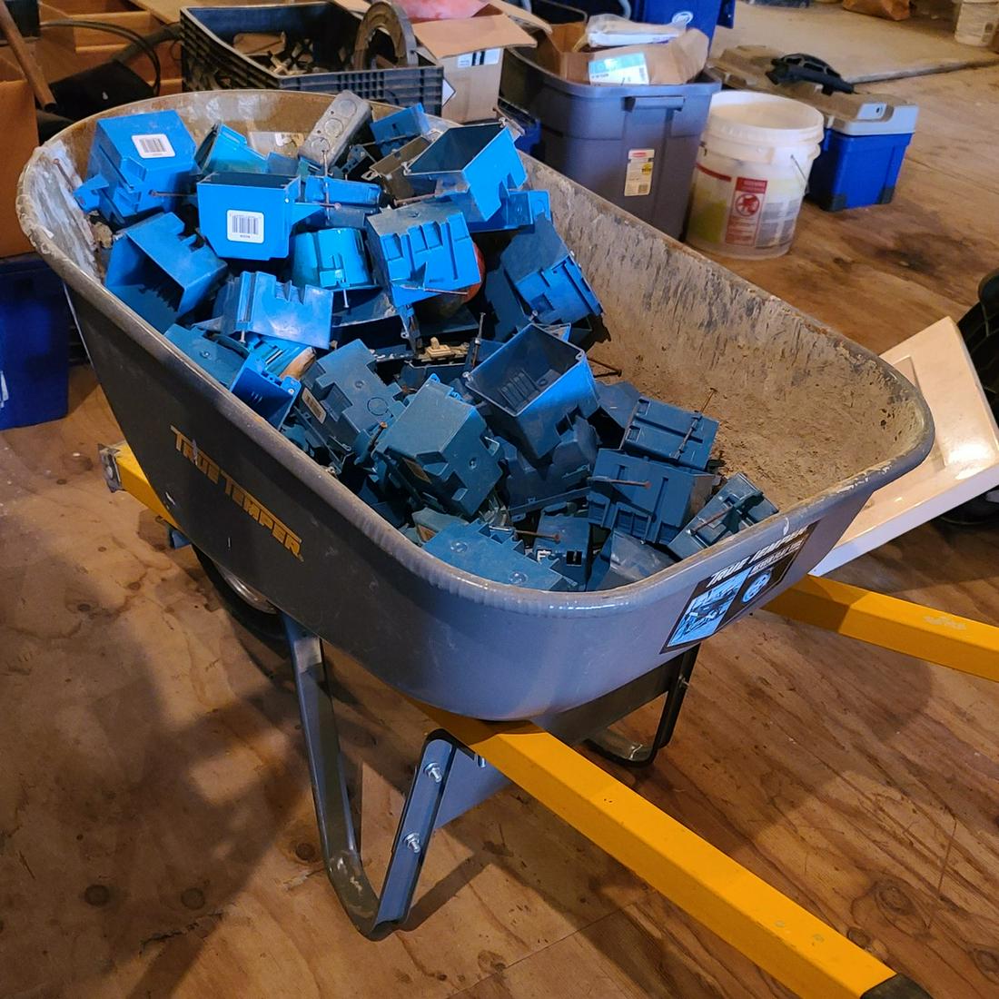 True Temper wheelbarrow and electrical box contents (1 of 1)