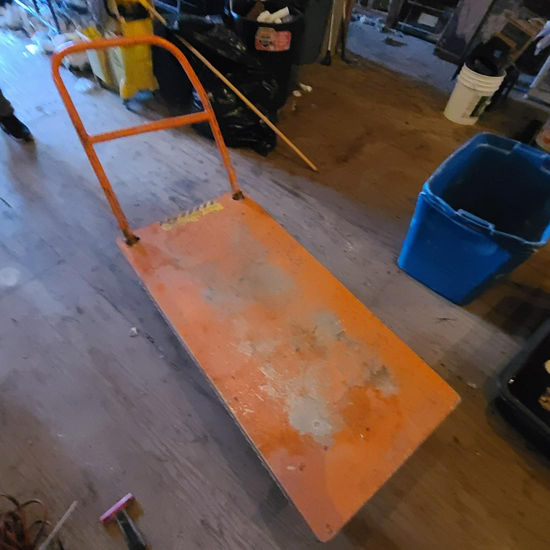 Orange Metal Utility Cart: Orange Metal Utility Cart