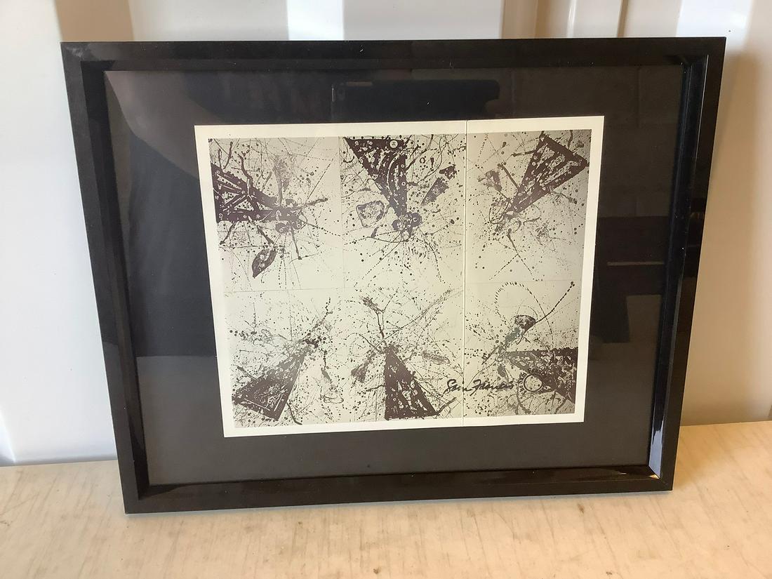 Sam Francis Ink Stamped Offset Litho 12x15: Sam Francis Ink Stamped Offset Litho 12x15