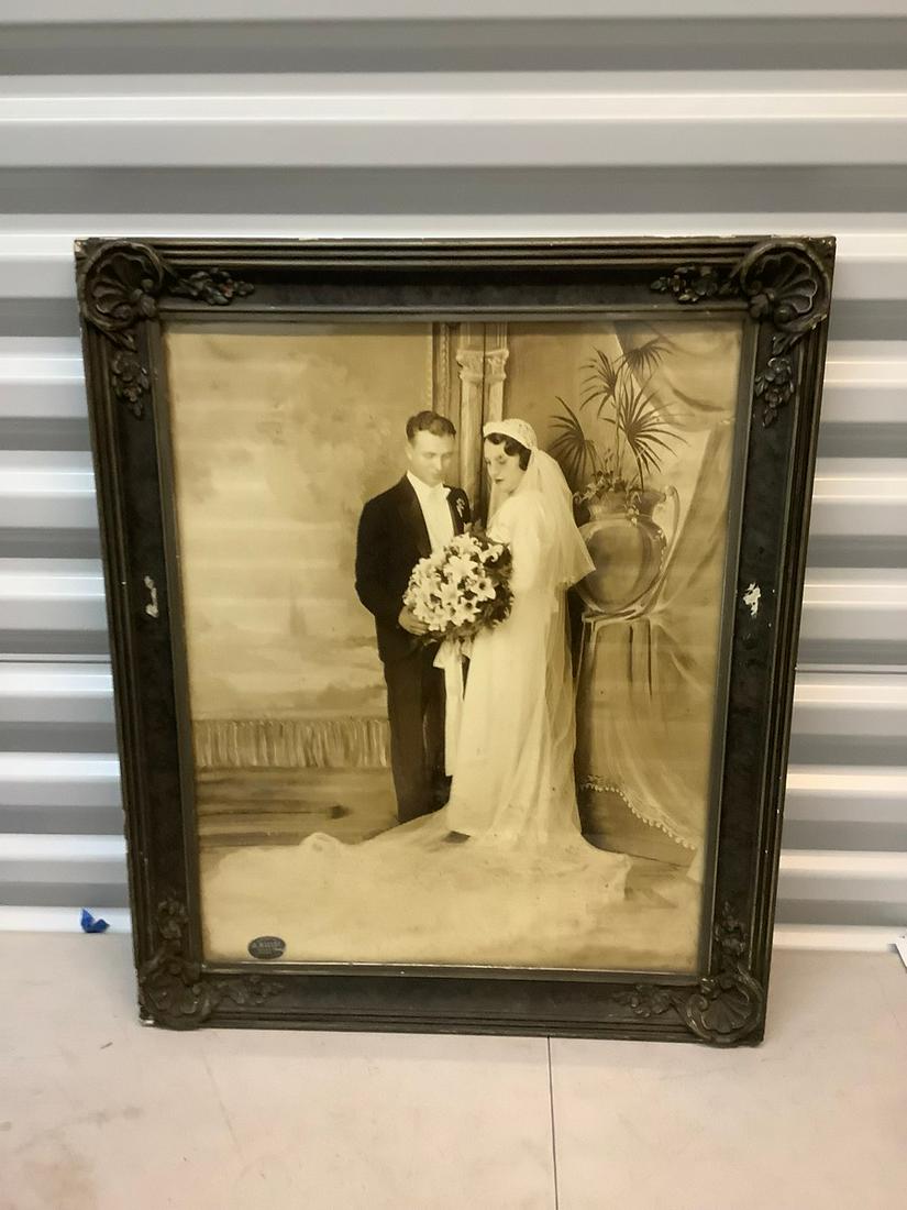 Vintage framed wedding photograph 24x20 (1 of 1)