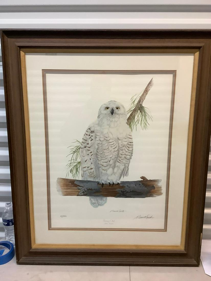 Snowy owl numbered print signed E Darrell Smith with COA (1 of 1)