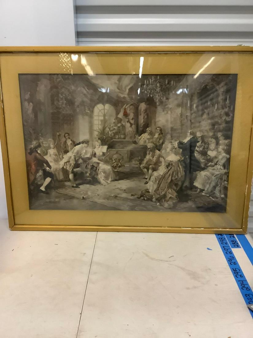 Gloria Z framed artwork 18th century print 37x26 (1 of 1)