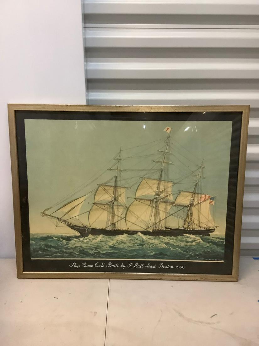 Clive Edwards Tall Ship "Gamecock" framed art (1 of 1)