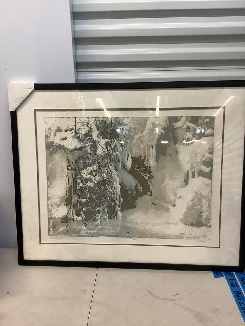 SIgned and numbered winter scene framed art 26x33 (1 of 1)