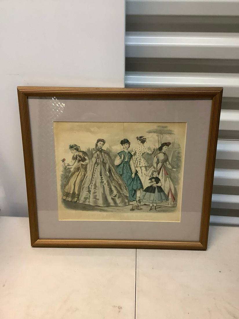 Godey's Fashion for May `1886 framed print 15 x 17 (1 of 1)