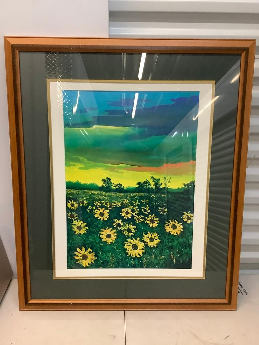 Framed print sunflower field 25x31 (1 of 1)