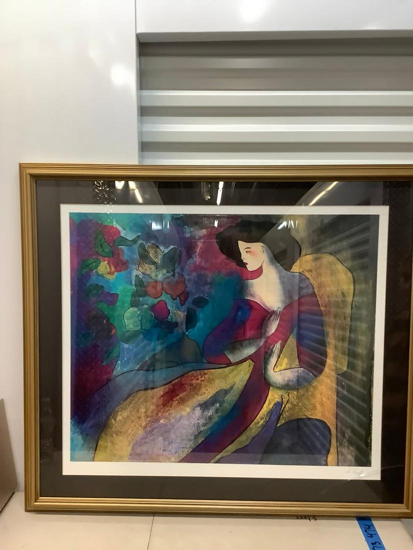 Framed and signed original artwork cracked glass dazzling 37x32 (1 of 1)