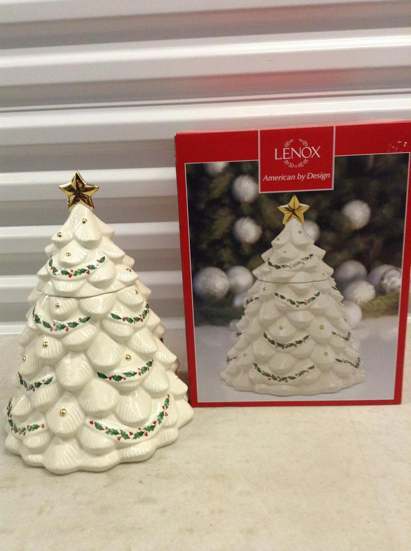 Lenox Holiday Tree Cookie Jar with 14k Gold accents (1 of 1)