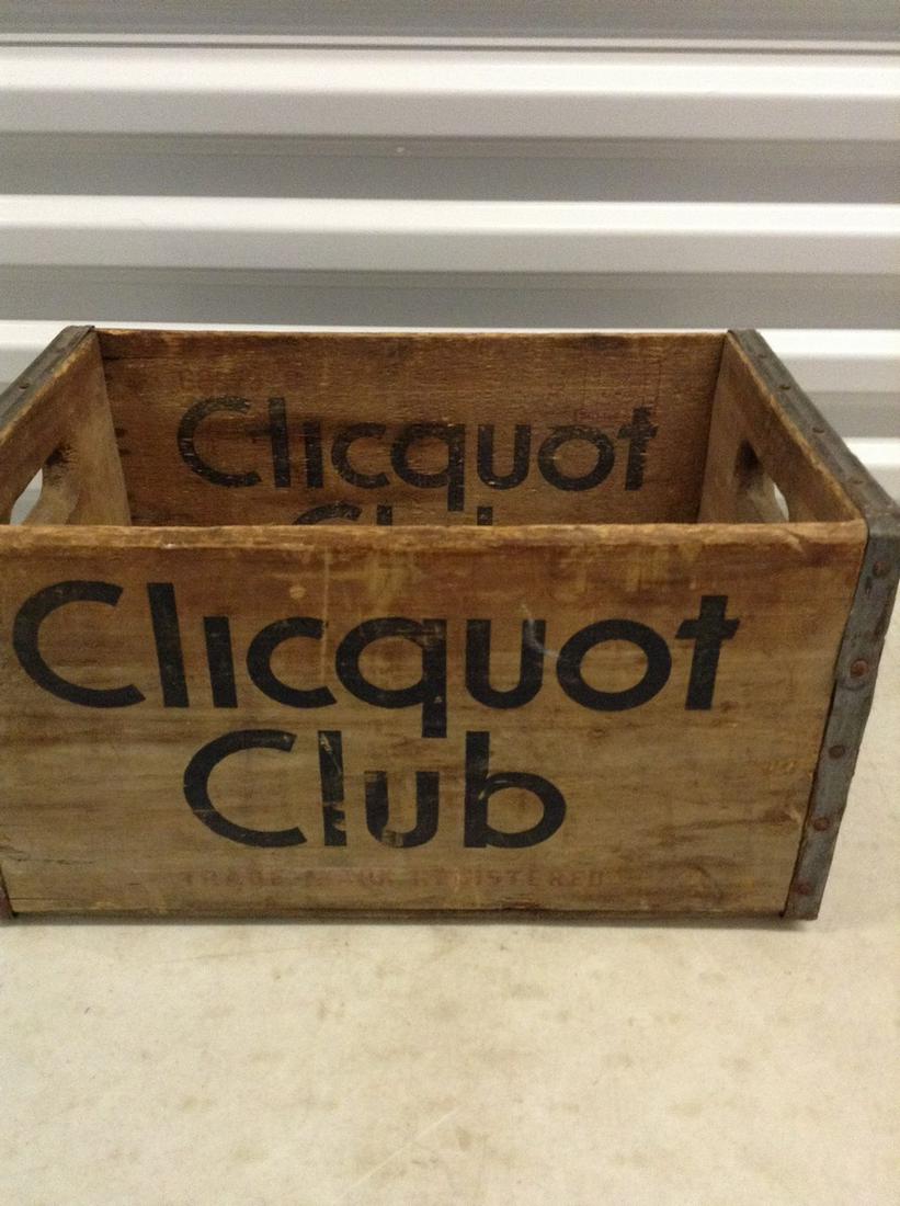 Clicquot Club Wooden Crate 16x10.5 x 8.5": Clicquot Club Wooden Crate 16x10.5 x 8.5"