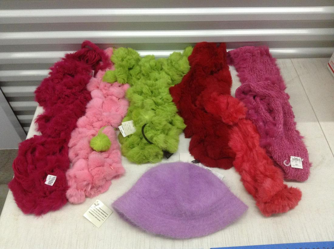 Genuine Rabbit Fur Scarves and hats -most with tags (1 of 1)