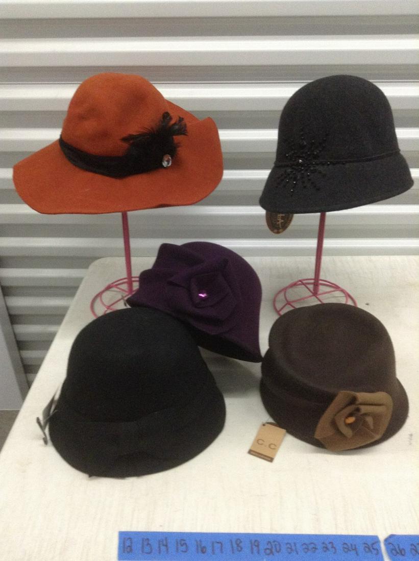 New With Tags 100% Wool Retro Hats (Hat Stands not included) (1 of 1)