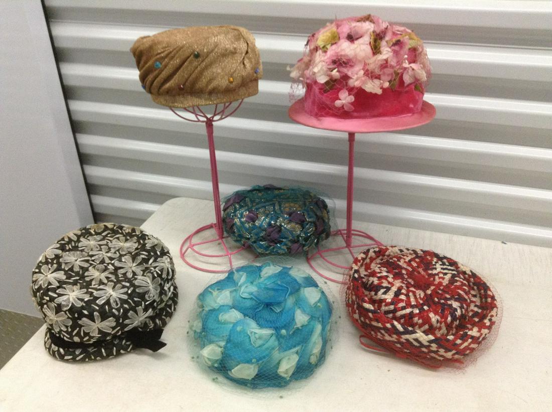 Lot of Colorful Vintage Hats stands not included (1 of 1)