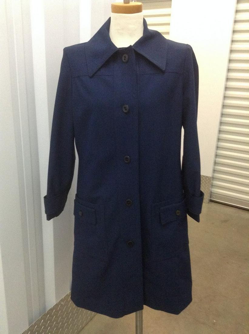 Vintage Blue Polyester? Coat No Tags but Medium Range (1 of 1)