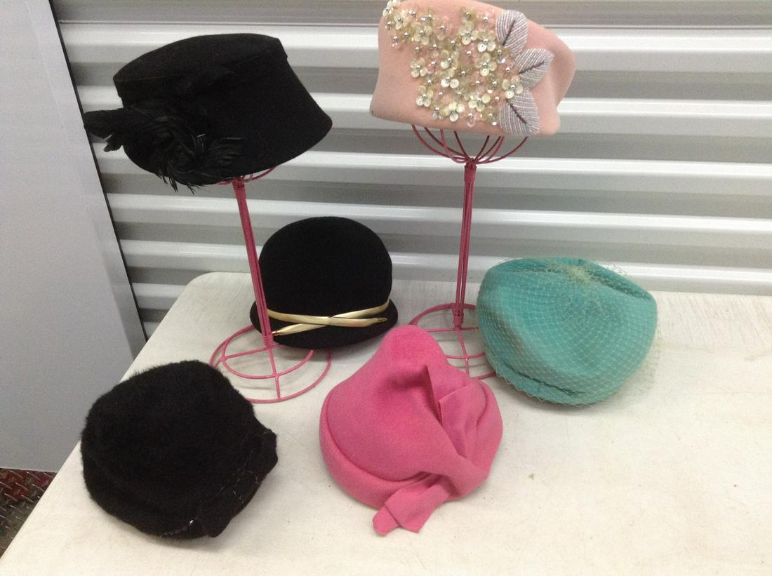 Vintage Hats - Glamour Felts, Electa, Bolman Mr John and more stands not included: Vintage Hats - Glamour Felts, Electa, Bolman Mr John and more stands not included