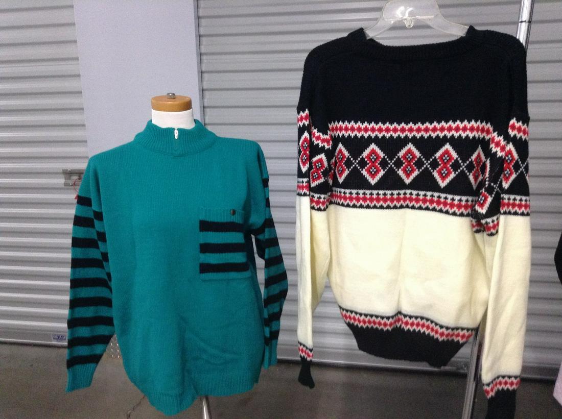 Two Vintage Sweaters - Steep Slopes Size L & American Line Size 40: Two Vintage Sweaters - Steep Slopes Size L & American Line Size 40