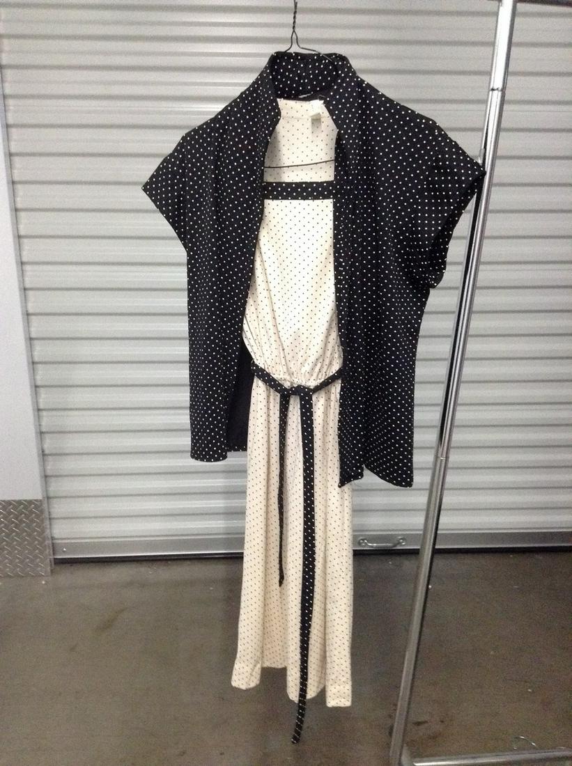 Vintage Polka Dot Dress with Matching Jacket and belt no size: Vintage Polka Dot Dress with Matching Jacket and belt no size