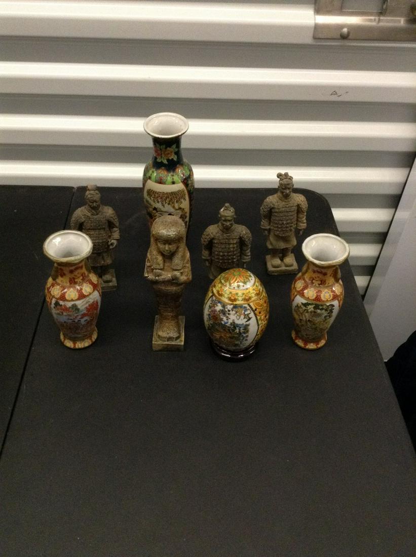 Assorted small vases 8in tallest vase and various figurines and more (1 of 1)