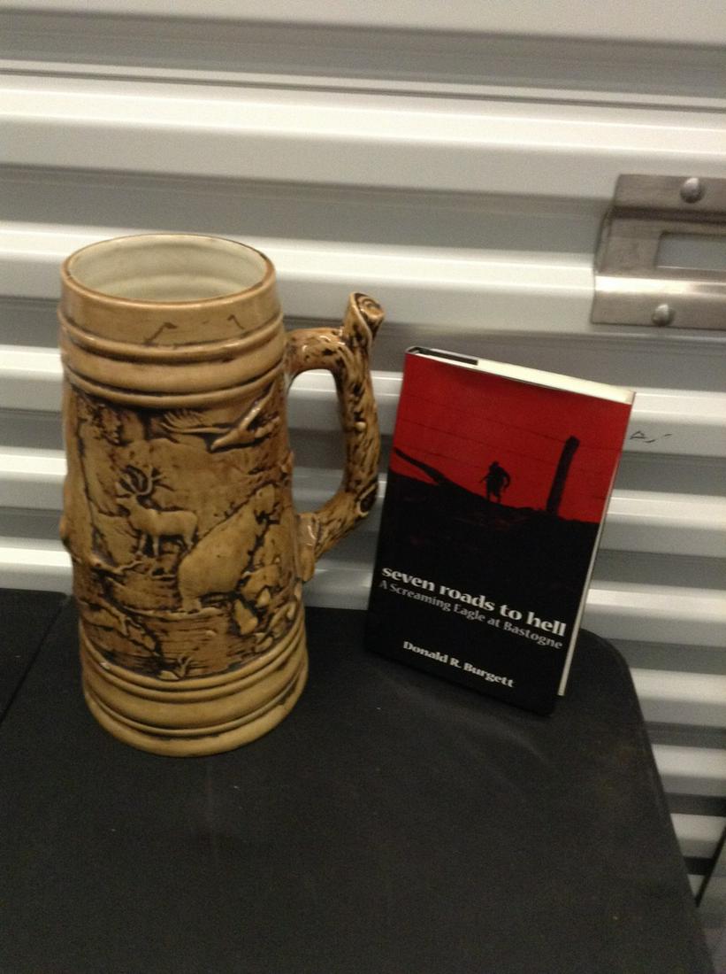 12in Holland Mold Ceramic Mug and Seven Roads to Hell Book (1 of 1)