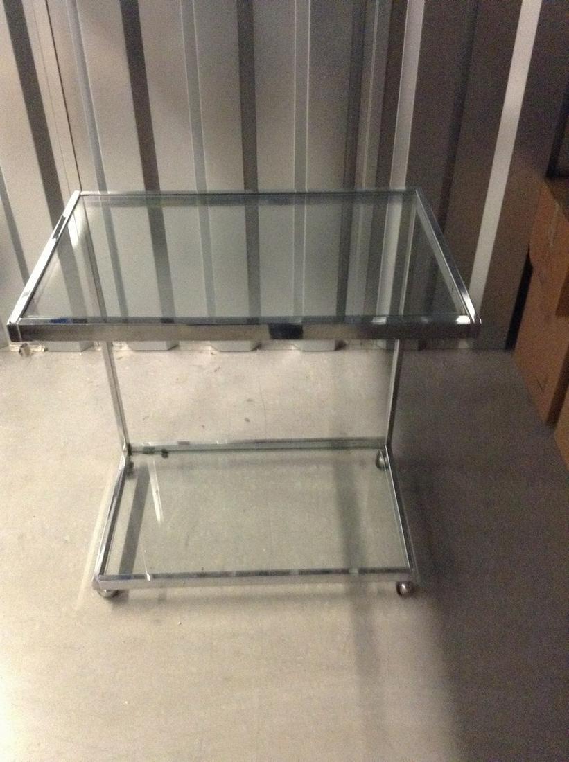 Rolling Glass Table 28x17.5x25.5in (1 of 1)