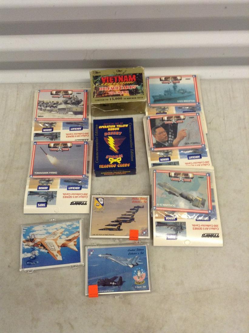Lot of Desert Storm Trading Cards and Vietnam Fact Cards: Lot of Desert Storm Trading Cards and Vietnam Fact Cards